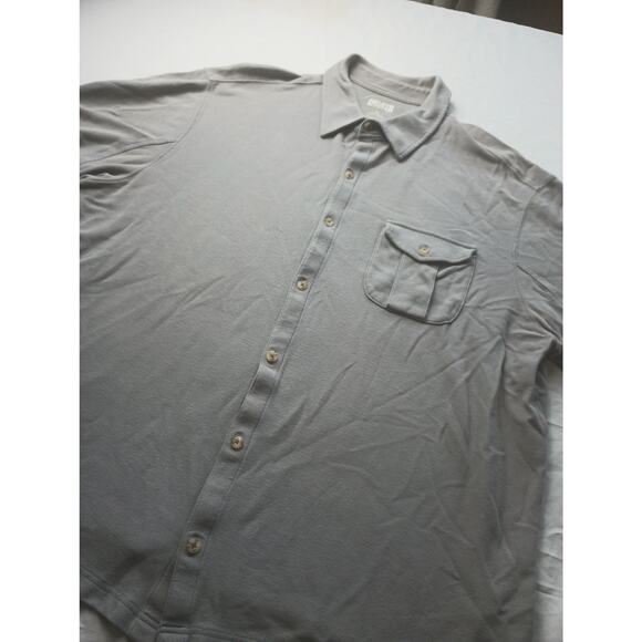 Duluth Trading Co Button Up Mens Pocket Tee Size XL Short sleeve Gray - Picture 2 of 6